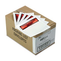 Self-Adhesive Packing List Envelope, Top-Print Front: Packing List/Invoice Enclosed, 4.5 x 5.5, Clear/Orange, 1,000/Carton