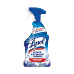 Disinfectant Power Bathroom Foamer, Liquid, Unscented, 22 oz Trigger Spray Bottle, 6/Carton