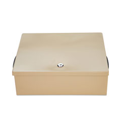 Jumbo Locking Cash Box, 1 Compartment, 14.38 x 11 x 4.13, Sand