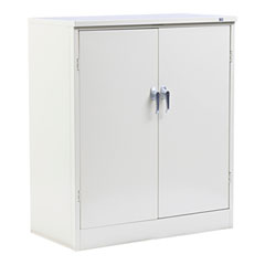 Assembled 42" High Heavy-Duty Welded Storage Cabinet, Two Adjustable Shelves, 36w x 18d, Putty