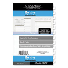 My Day Daily/Monthly Planner Refill, Desk Size 4, 8.5 x 5.5, Brown/White Sheets, 12-Month (Jan to Dec): 2023