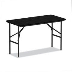 Wood Folding Table, Rectangular, 48w x 23.88d x 29h, Black