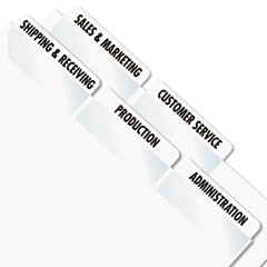 Laser Printable Index Tabs, 1/5-Cut Tabs, White, 2