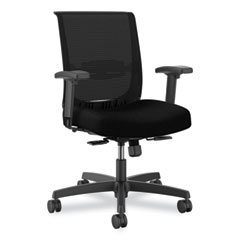 Convergence Mid-Back Task Chair, Swivel-Tilt, Supports 275 lb, 16.5" to 21" Seat Height, Black Seat, Black Back, BlackFrame