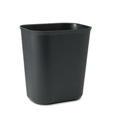 Fire-Resistant Wastebasket, Rectangular, Fiberglass, 3.5 gal, Black