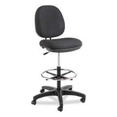 Alera Interval Series Swivel Task Stool, Supports Up to 275 lb, 23.93" to 34.53" Seat Height, Black Fabric