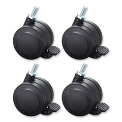 Hard Floor Casters for AlphaBetter Desks, 2.5" Wheel, Black, 4/Set