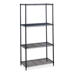 Industrial Wire Shelving, Four-Shelf, 36w x 18d x 72h, Black, Ships in 1-3 Business Days
