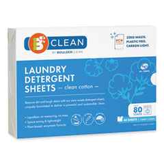 Laundry Detergent Sheets, Clean Cotton, 40/Pack, 12 Packs/Carton