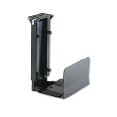 Ergo-Comfort Fixed-Mount Under Desk CPU Holder, 7w x 9.5d x 14h, Black