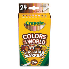 Colors of the World Washable Markers, Fine Bullet Tip, Assorted Colors, 24/Pack