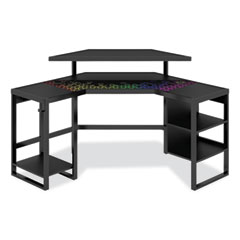 LevelUp Gear LEET Corner Gaming Desk, 53.25" x 51.75" x 36.75", Onyx