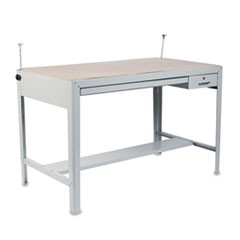 Precision Four-Post Drafting Table Base, 56.5w x 30.5d x 35.5h, Gray