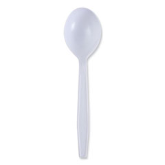 Heavyweight Wrapped Polypropylene Cutlery, Soup Spoon, White, 1,000/Carton