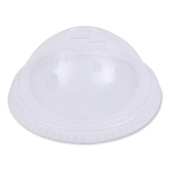 PET Cold Cup Dome Lids, Fits 12 oz Squat and 14 to 24 oz Plastic Cups, Clear, 100 Lids/Sleeve, 10 Sleeves/Carton