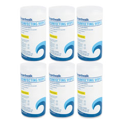 Disinfecting Wipes, 7 x 8, Lemon Scent, 75/Canister, 6 Canisters/Carton
