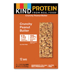 Protein Bars, Crunchy Peanut Butter, 1.76 oz, 12/Pack