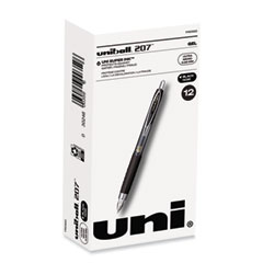 207 Signo Gel Ultra Micro Gel Pen, Retractable, Extra-Fine 0.38 mm, Black Ink, Clear/Black Barrel
