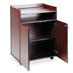 Executive Mobile Presentation Stand, 29-1/2w x 20-1/2d x 40-3/4h, Mahogany