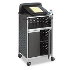 Scoot Multipurpose Mobile Lectern, 28.75w x 22d x 49.75h, Black/Silver