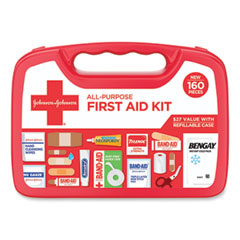 All-Purpose First Aid Kit, 160 Pieces, Plastic Case