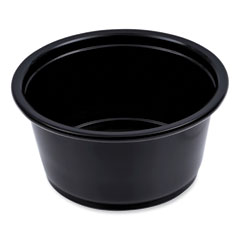 Souffle/Portion Cups, 2 oz, Polypropylene, Black, 125 Cups/Sleeve, 20 Sleeves/Carton