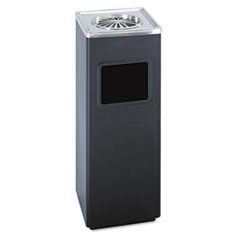 Square Ash 'N' Trash Sandless Urn, 3 gal, Stainless Steel, Black