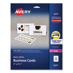 Avery® Micro-Perforated Business Cards for Laser Printers, 2" x 3"