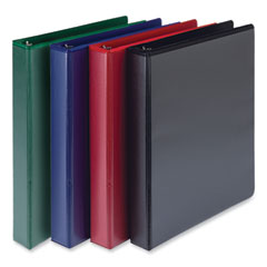 Durable D-Ring View Binders, 3 Rings, 1" Capacity, 11 x 8.5, Black/Blue/Green/Red, 4/Pack