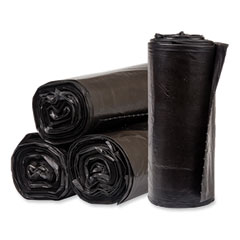 Eco Strong Plus Can Liners, 40 gal, 1.35 mil, 40" x 46", Black, Perforated Roll, 100/Carton