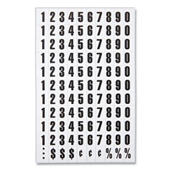 Interchangeable Magnetic Board Accessories, Numbers, Black, 0.75"h