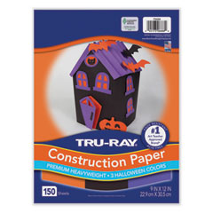 Tru-Ray Construction Paper, 70 lb Text Weight, 9 x 12, Assorted Halloween Colors, 150/Pack