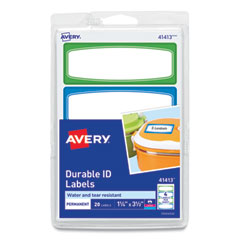 Avery Kids Handwritten Identification Labels, 3.5 x 1.25, Assorted Border Colors, 4 Labels/Sheet, 5 Sheets/Pack