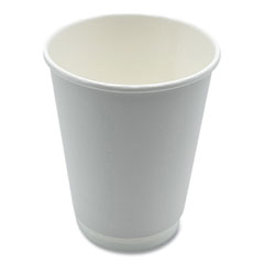 Paper Hot Cups, Double-Walled, 12 oz, White, 25/Pack