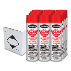 Crazy Clean All Purpose Cleaner, Floral Scent, 19 oz Aerosol Spray, Dozen