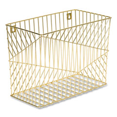 Vena Hanging File Basket, Letter Size, 6.85" Long, Gold