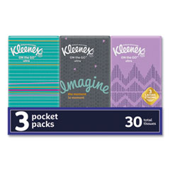 On The Go Packs Facial Tissues, 3-Ply, White, 10 Sheets/Pouch, 3 Pouches/Pack, 36 Packs/Carton