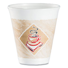 Cafe G Foam Hot/Cold Cups, 12 oz, Brown/Red/White, 1,000/Carton