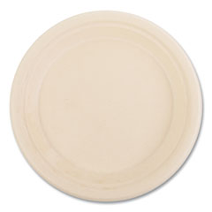 Bagasse PFAS-Free Dinnerware, Plate, 9" dia, Tan, 500/Carton