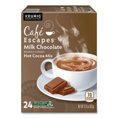 Cafe Escapes Milk Chocolate Hot Cocoa K-Cups, 24/Box