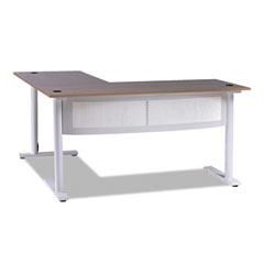 L-Shaped Writing Desk, 59.05" x 59.05" x 29.53", Beigewood/White