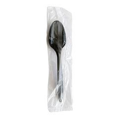 Mediumweight Polypropylene Cutlery, Teaspoon, Black, 1,000/Carton