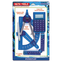 Four-Piece Math Tools Set, Plastic, Assorted Colors