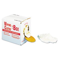 Multipurpose Reusable Wiping Cloths, Cotton, White, 5lb Box