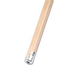 Lie-Flat Screw-In Mop Handle, Lacquered Wood, 1 1/8