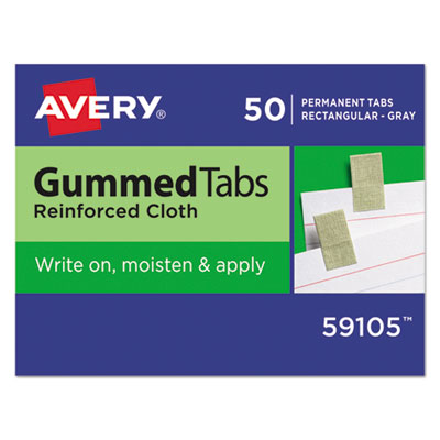 Gummed Reinforced Index Tabs, 1/12-Cut Tabs, Gray, 0.44