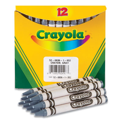 Bulkl Crayons, Gray, 12/Box