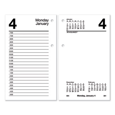 Desk Calendar Refill, 3.5 x 6, White Sheets, 2022